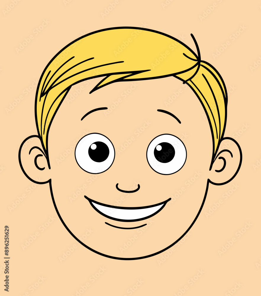 Obraz premium happy and nice head man with hairstyle, vector illustration