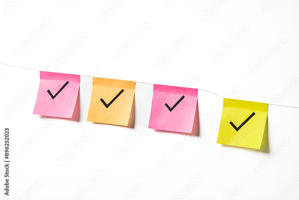 Colorful Sticky Notes with Check Marks Colorful Sticky Notes with Check Marks