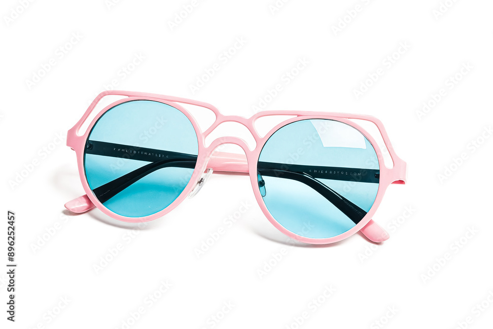Pink Sunglasses with Blue Lenses Pink Sunglasses with Blue Lenses