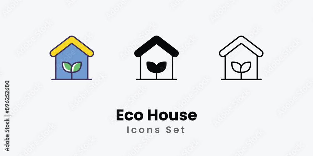 Eco House Icons thin line and glyph vector icon stock illustration Eco House Icons thin line and glyph vector icon stock illustration