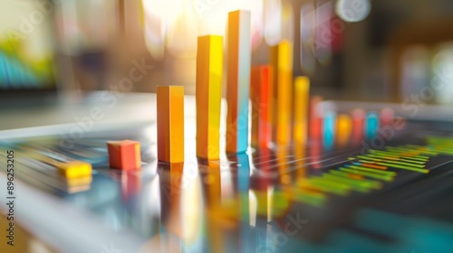 A bar graph on a presentation slide, illustrating a company's profit margins over several years.