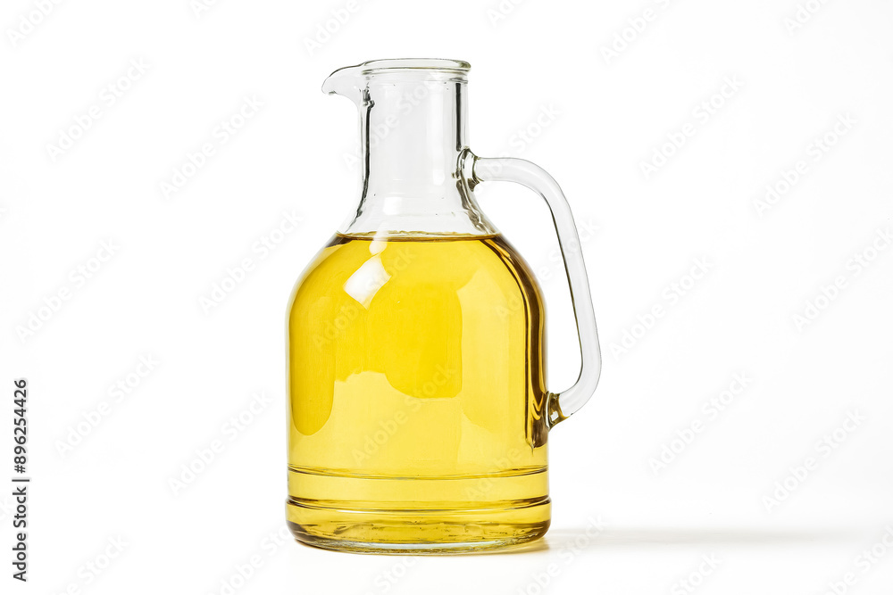 Glass bottle of cooking oil isolated on white background Glass bottle of cooking oil isolated on white background