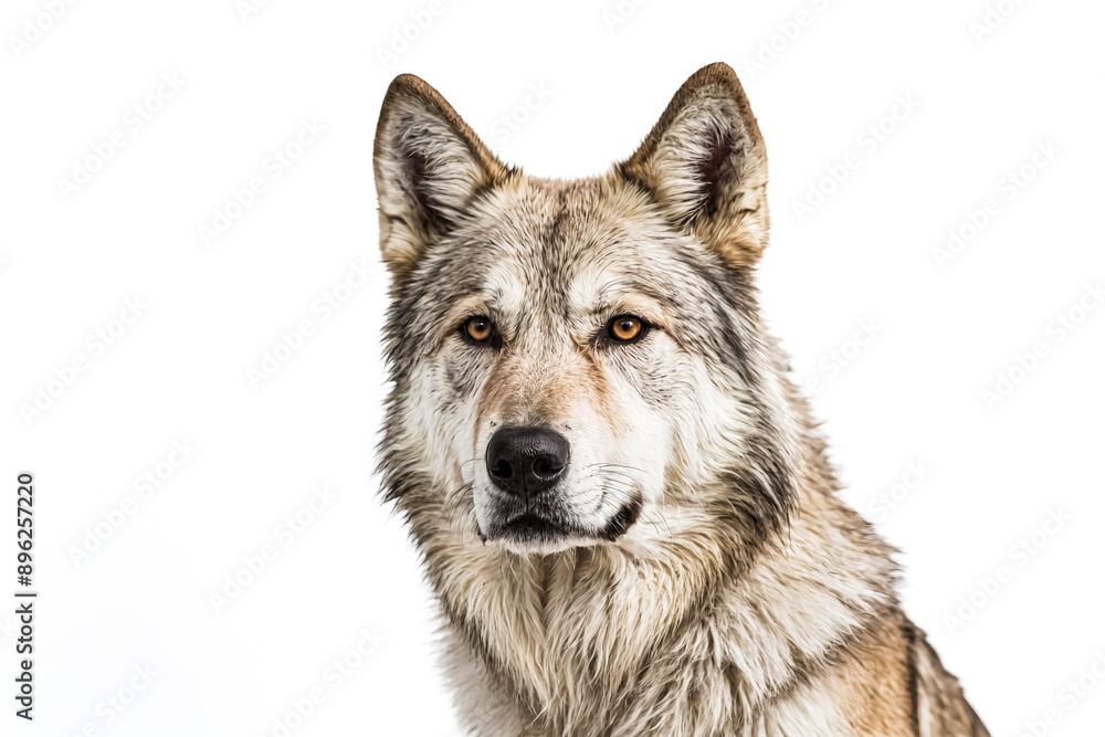 Close-up Portrait of a Wolf with Intense Eyes Close-up Portrait of a Wolf with Intense Eyes