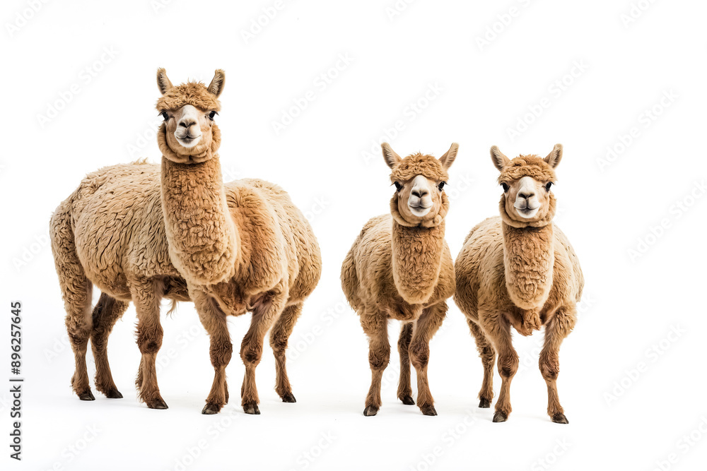 Three alpacas looking at the camera Three alpacas looking at the camera