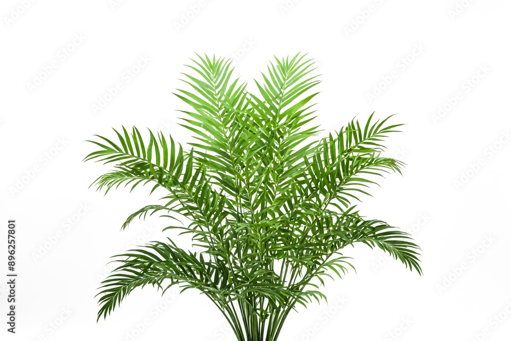 Lush Green Palm Tree Leaves Isolated on White Background Lush Green Palm Tree Leaves Isolated on White Background