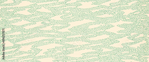 Abstract green pattern on a beige background