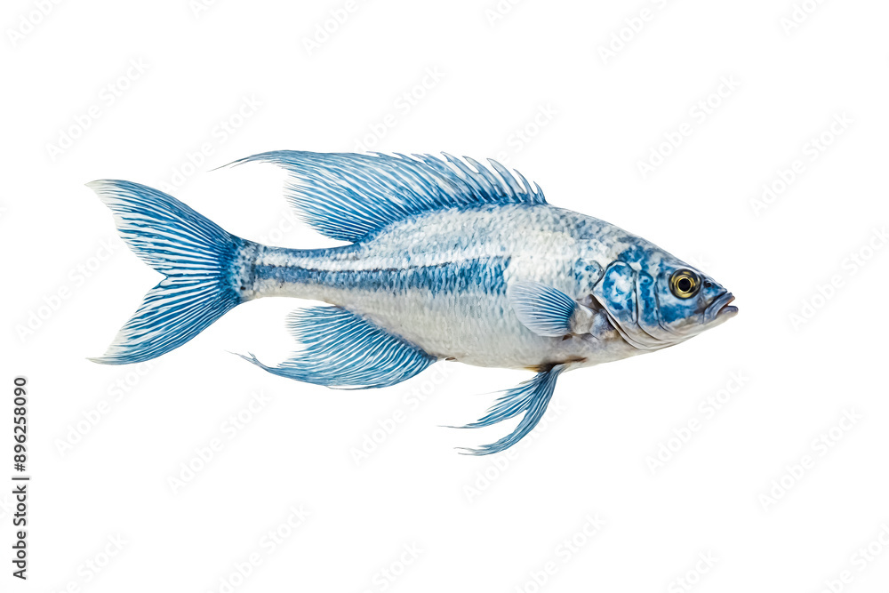 Fototapeta premium Blue fish isolated on white background