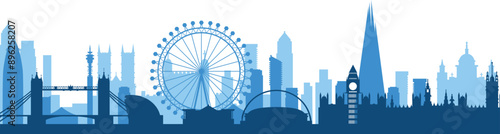 London in blue colors