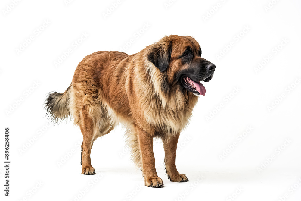 Leonberger Dog Standing on White Background Leonberger Dog Standing on White Background