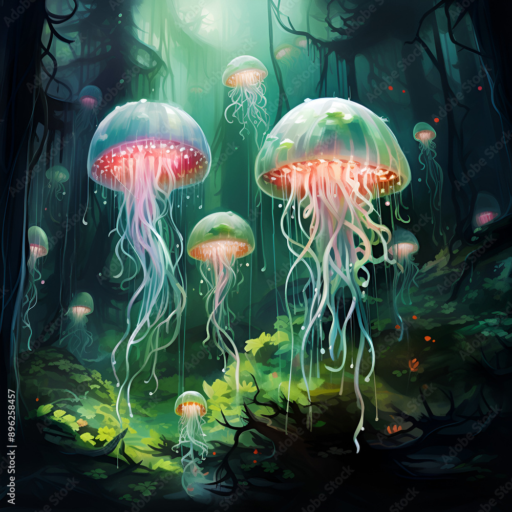 Obraz premium jelly fish in water