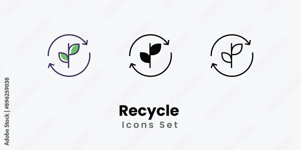 Recycle Icons thin line and glyph vector icon stock illustration Recycle Icons thin line and glyph vector icon stock illustration