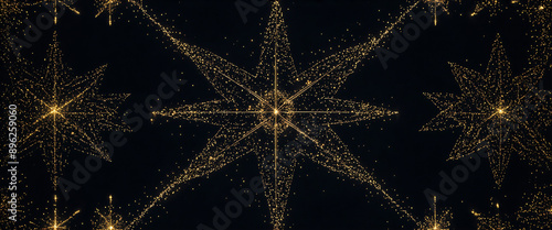 Night sky covered in fireworks of unachievable star pattern