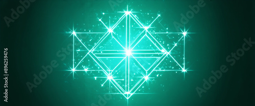 Dark and abstract green turquoise pattern in a void
