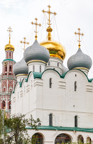 Smolensky cathedral on the territory of the Novodevichy Monastery in the Russian capital Moscow photo