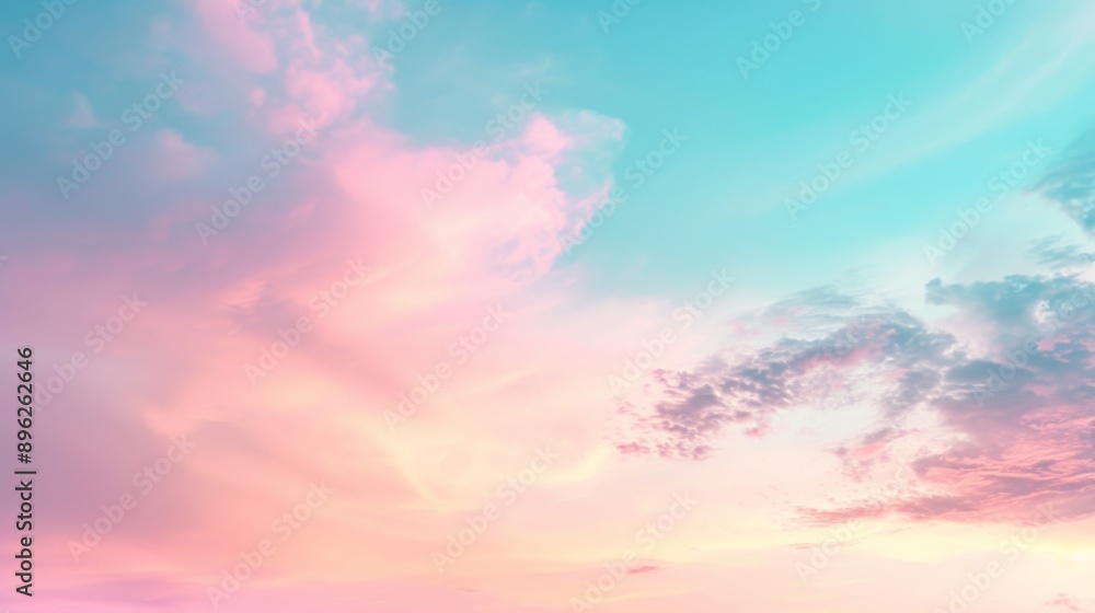 Serene sky with soft pastel hues blending seamlessly from pink to blue Serene sky with soft pastel hues blending seamlessly from pink to blue