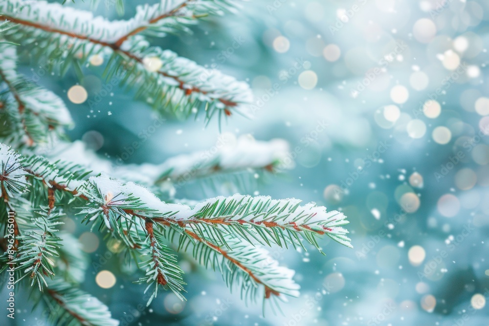 christmas background with pine or fir tree with snow in winter christmas background with pine or fir tree with snow in winter