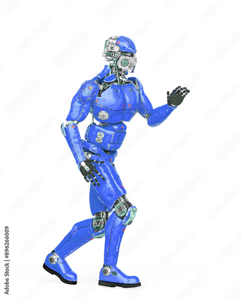 beta tester mech is walking on side view beta tester mech is walking on side view