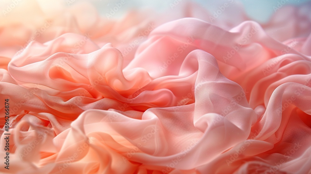 Close-up of a pink and blue background, featuring a lot of wrinkled fabric on top Close-up of a pink and blue background, featuring a lot of wrinkled fabric on top