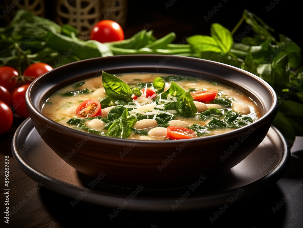 Beans soup with various vegetables for healthy eating Beans soup with various vegetables for healthy eating