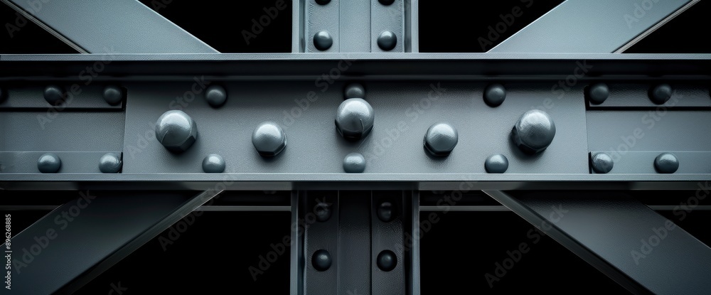 Obraz premium Architectural Steel Structure With Hinges Connection Joint, Representing Flexibility And Durability