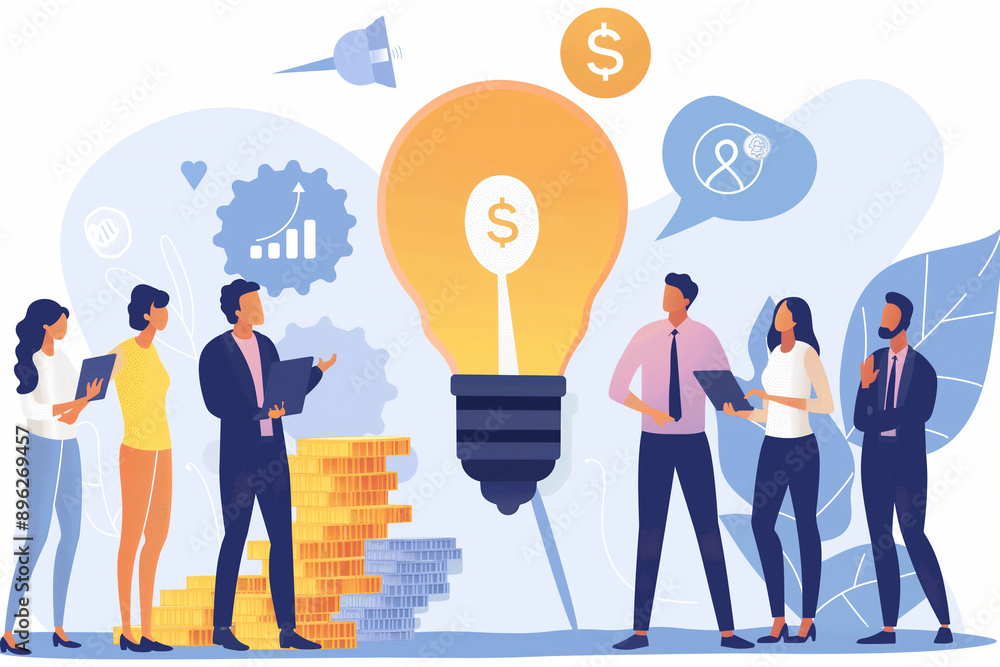 An entrepreneur pitching a startup idea to investors An entrepreneur pitching a startup idea to investors