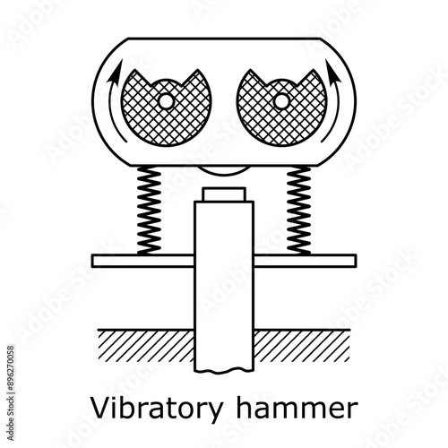 Vibratory hammer vector illustration isolated on white