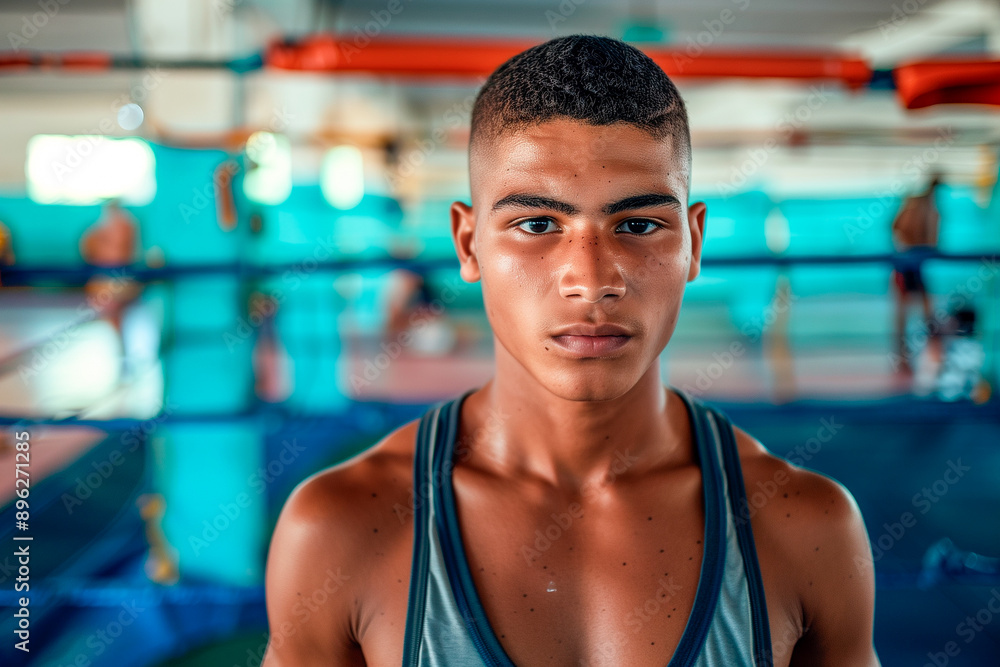 Fototapeta premium portrait of a person in the ring of Cuba