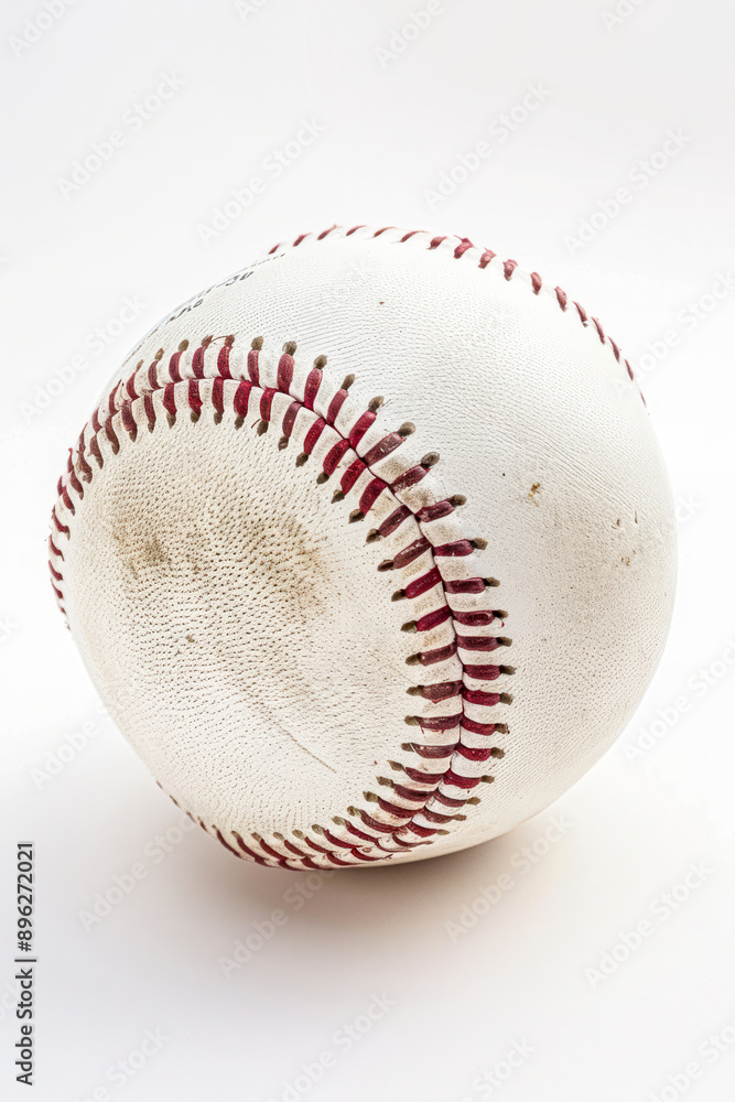 Close-up of baseball on white background Close-up of baseball on white background