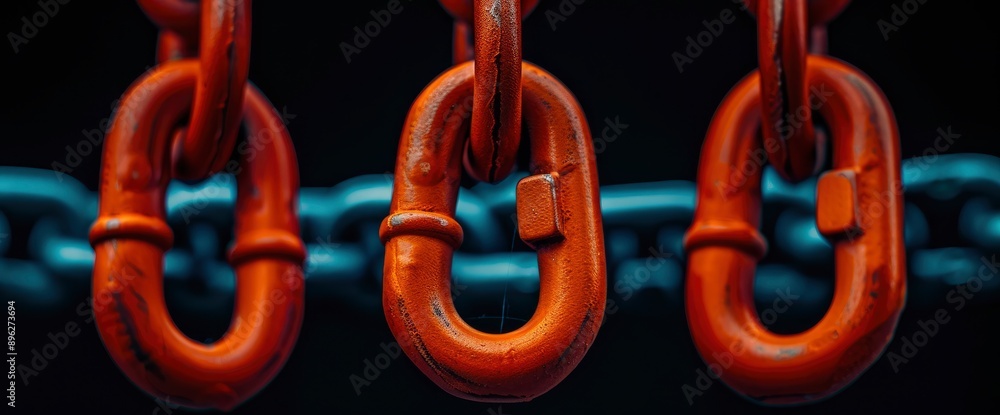 Obraz premium Crane Hooks, Representing Lifting Power And Precision