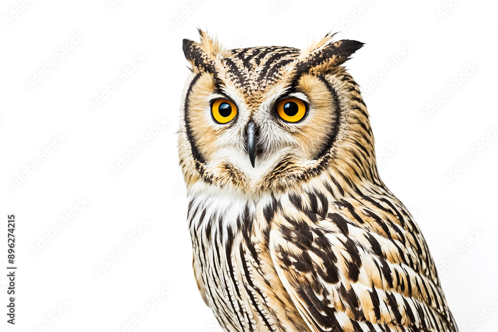 Close-up of a Brown and White Owl's Face Close-up of a Brown and White Owl's Face