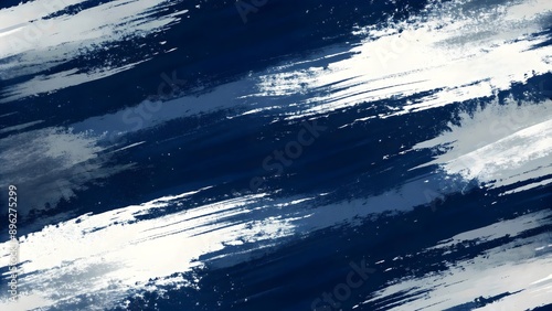 Bold Abstract Navy White Brushstroke Pattern Textured Artwork Design
