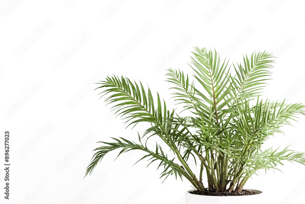 Green palm tree isolated on white background Green palm tree isolated on white background