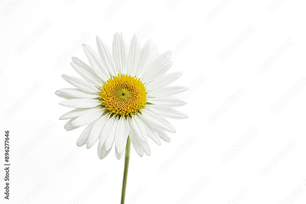 Naklejka premium Single White Daisy on a White Background