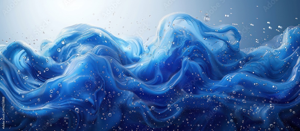 Abstract Blue Liquid with Bubbles and a Gradient Background Abstract Blue Liquid with Bubbles and a Gradient Background
