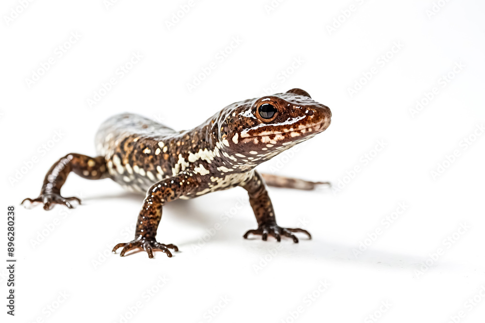 Closeup of a Small Salamander on White Background Closeup of a Small Salamander on White Background