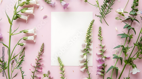 Blank paper with background illustration