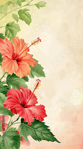 Blank paper with background illustration