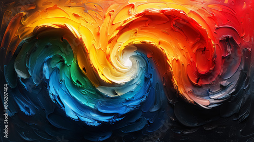 abstract oil painting texture, swirl vortex spiral pattern. Design for Wall Art, Poster Print, Wallpaper & Background