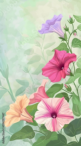 Blank paper with background illustration