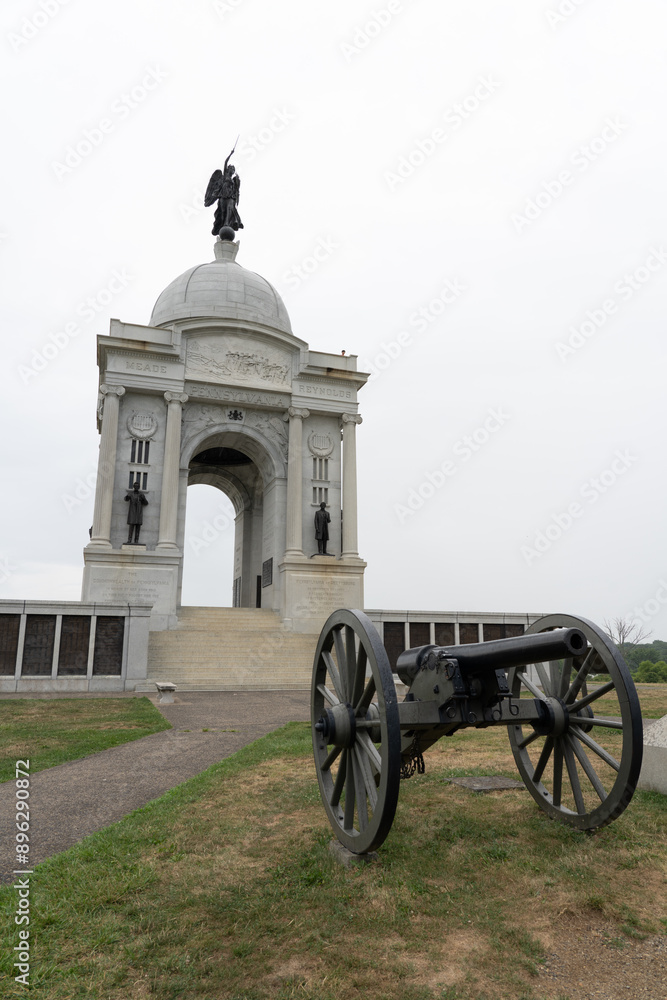 Gettysburg National Battlefield and Memorials in Pennsylvania, America, USA. Gettysburg National Battlefield and Memorials in Pennsylvania, America, USA.