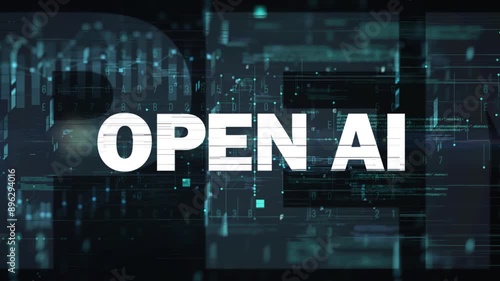 Open Ai Text on Technology Background