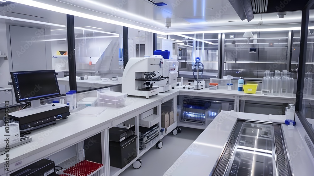 Inside view of a modern laboratory showing a sophisticated setup with state-of-the-art equipment, highlighting the environment for scientific research and technological innovation.
Inside view of a modern laboratory showing a sophisticated setup with state-of-the-art equipment, highlighting the environment for scientific research and technological innovation.