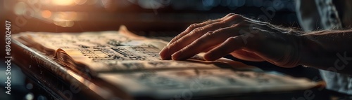 Wallpaper Mural Editorial photography of a musician composing a requiem, focusing on the intimate moments of creation and reflection, suitable for a classical music magazine Torontodigital.ca