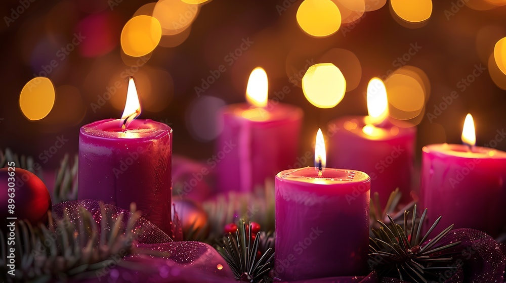 Advent candle with lights to night Advent candle with lights to night