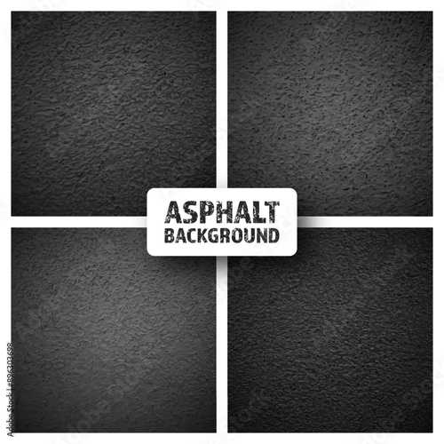 Asphalt road texture, concrete highway surface. Pattern with grainy structure, grunge stone background. Vector illustration