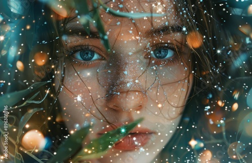 Woman In Winter Leaves