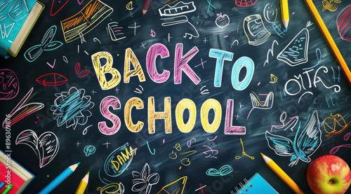 Back To School Chalkboard Illustration