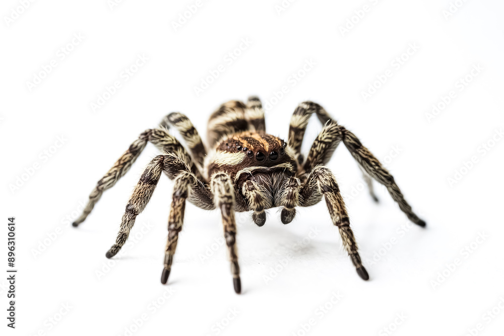 Closeup of a hairy spider on a white background Closeup of a hairy spider on a white background