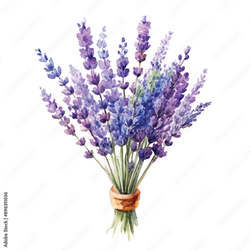 Fototapeta premium Watercolor Lavender Bouquet Clipart