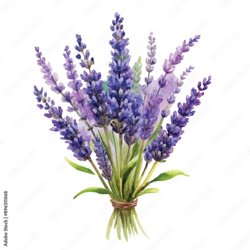 Fototapeta premium Watercolor Lavender Bouquet Clipart